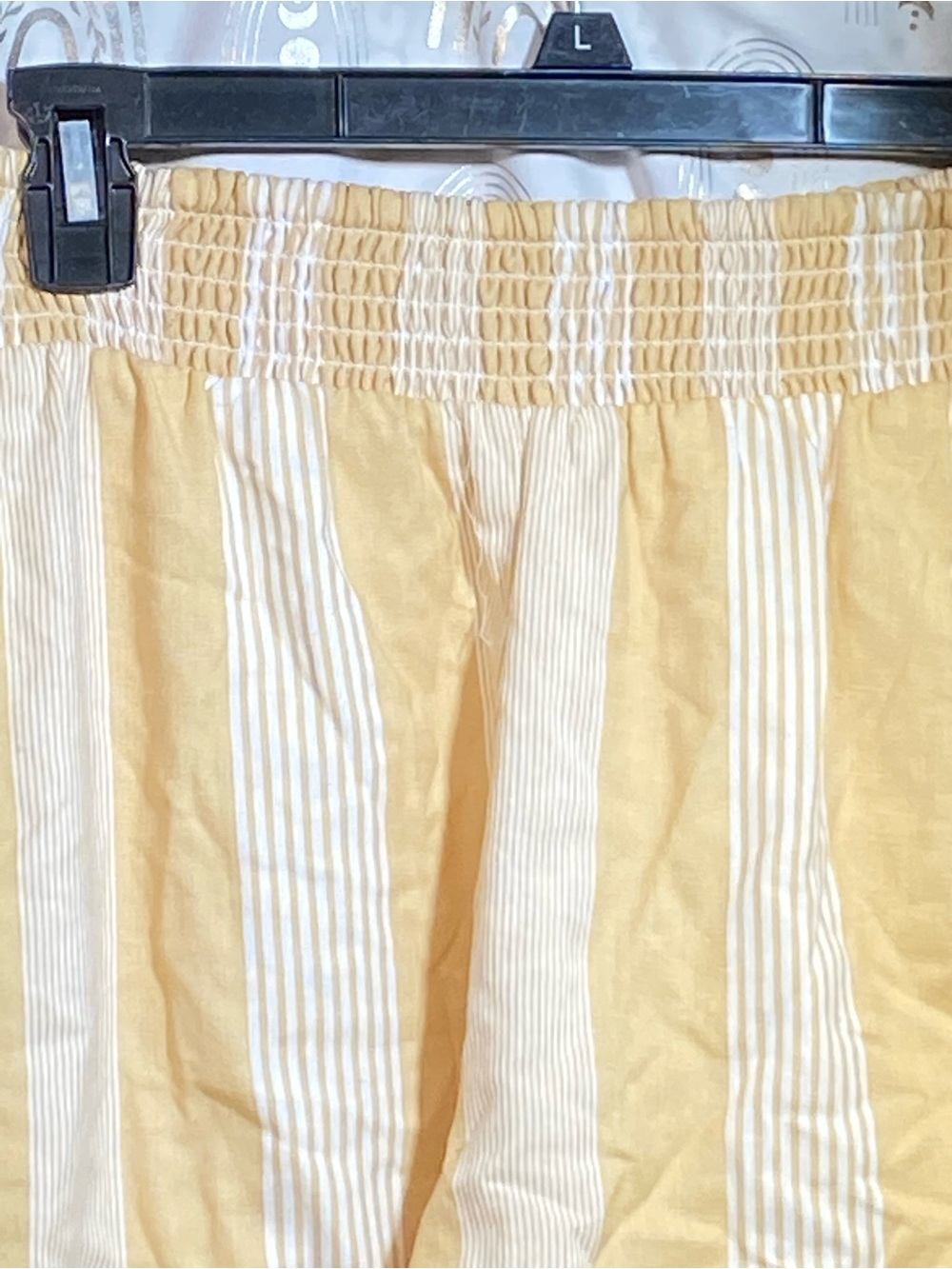 Striped Yellow Ruffle-Hem Skort with Smocked Waist - Picture 5 of 13